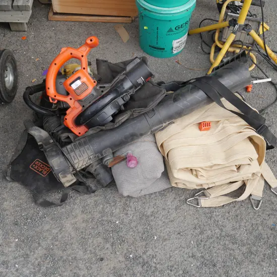 Black and Decker blower vac, hedge trimmer etc
