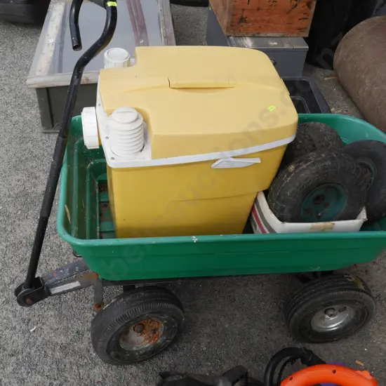 Garden cart and portable toilet