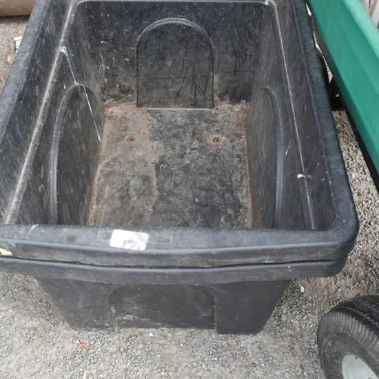2 black plastic bins