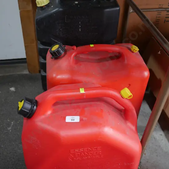 Three petrol containers