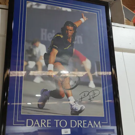 Signed Pat Rafter tennis photo