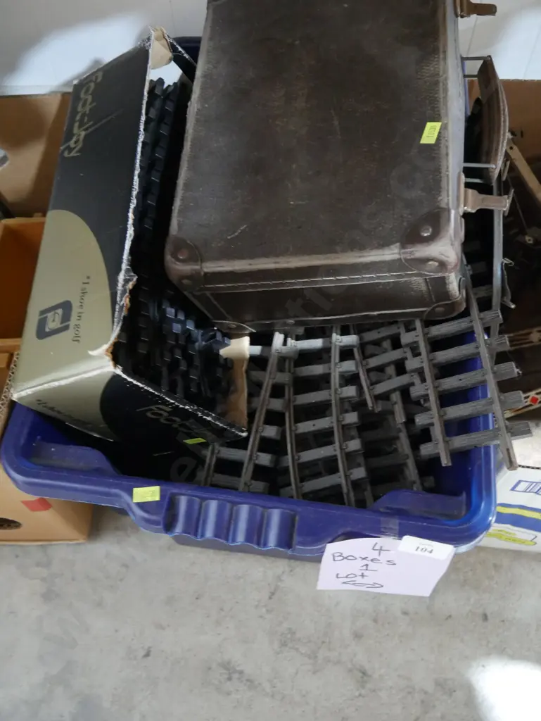 Four boxes of model trains etc Image 1++