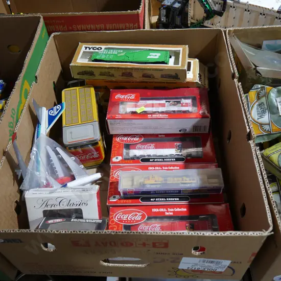 Coca-Cola model train carriages etc