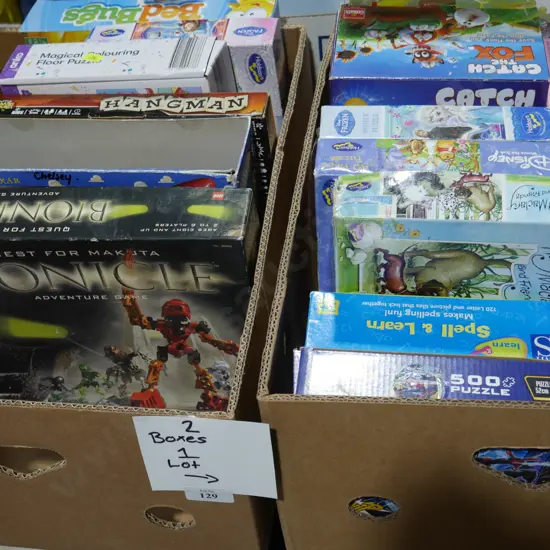 Children's jigsaw puzzles and board games