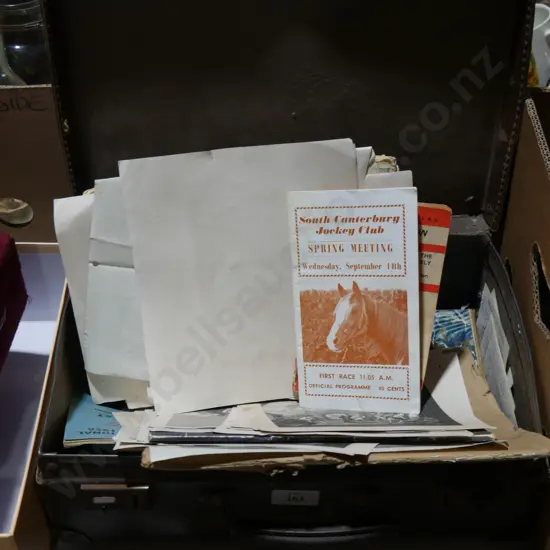 Old briefcase and contents