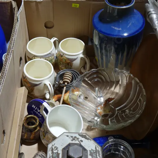 Pottery ware, glass bowl etc