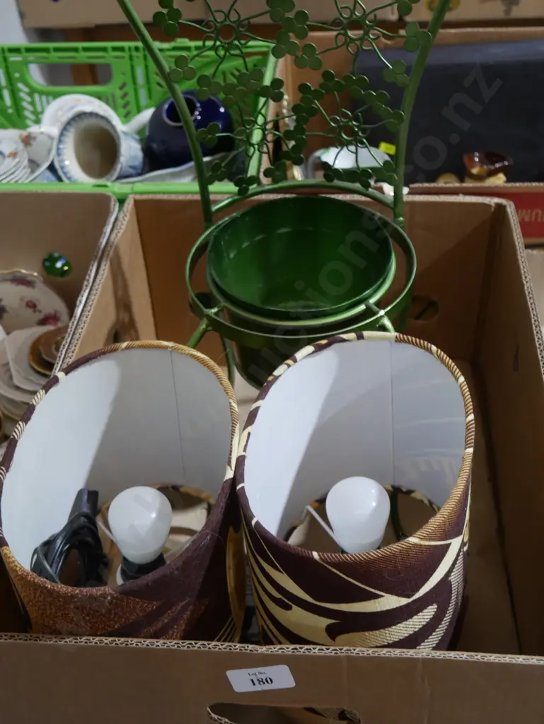 Pair of table lamps, chair plant pot holder Image 1++