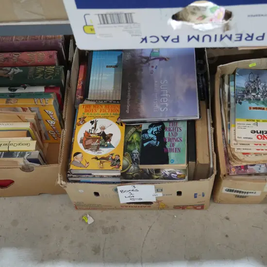 3 boxes of books