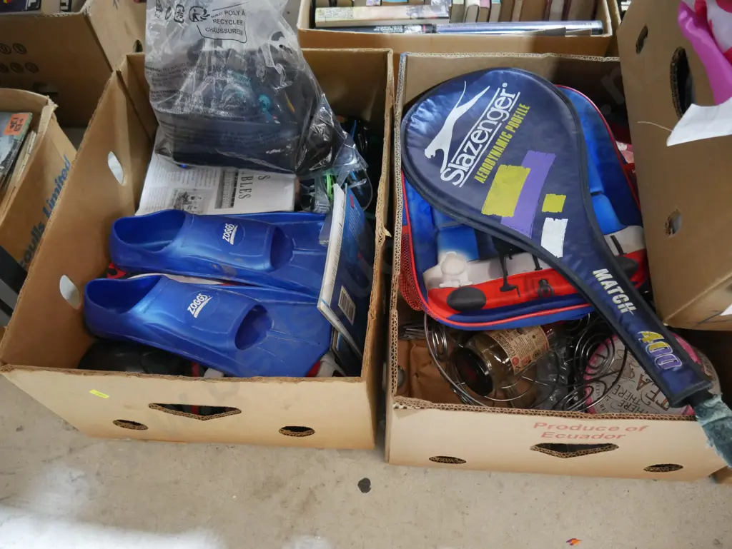 5 boxes helmets, glasses, shoes etc Image 1++