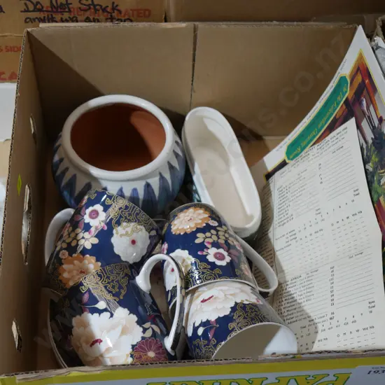 Pottery vases, mugs and plates etc