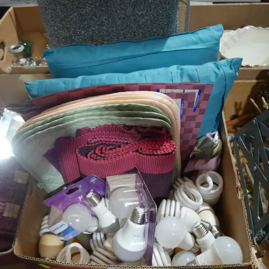 Cushions, light bulbs etc