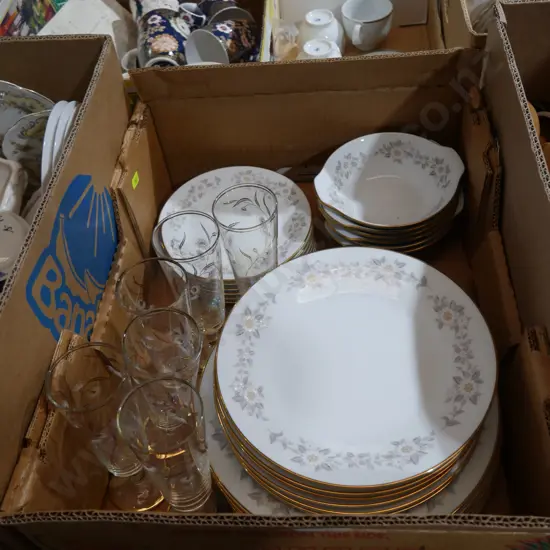 Noritake dinner set and glassware