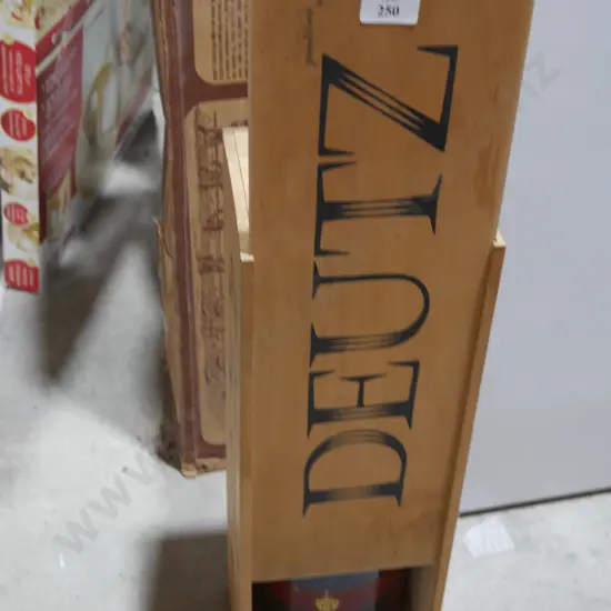 Large cased Deutz bottle - empty