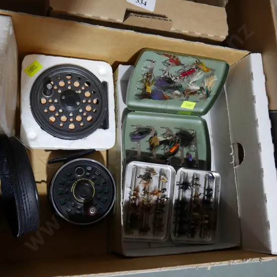 Fishing flies and reels