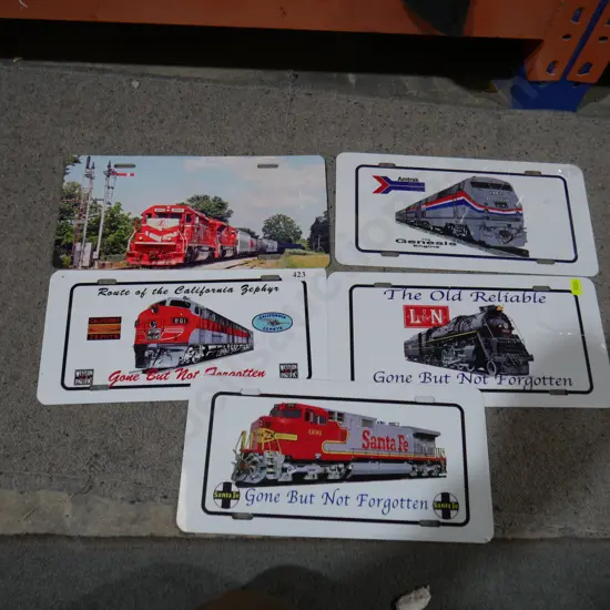 Assorted train signs