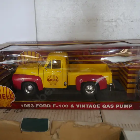 1953 Ford F100 and vintage gas pump model