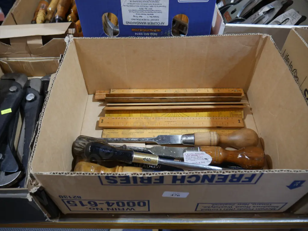 Assorted chisels and rulers Image 1++