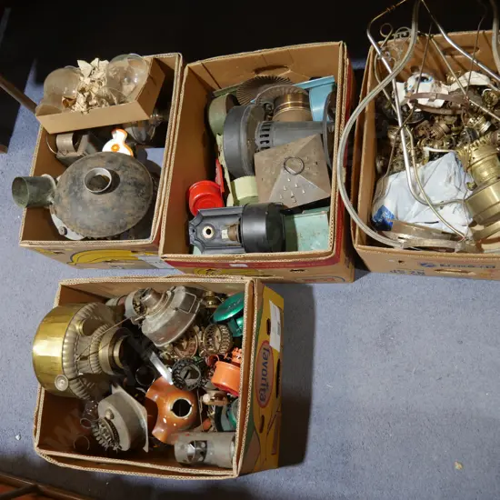 4 boxes of lamp parts