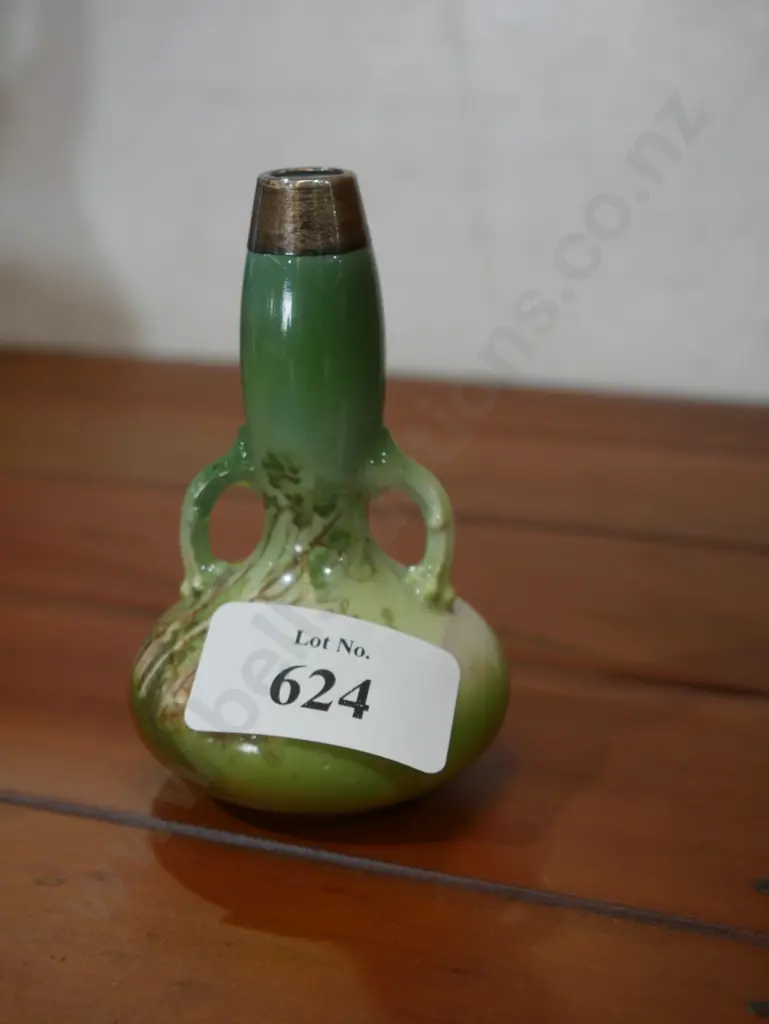 Sterling silver topped goat vase Image 1++