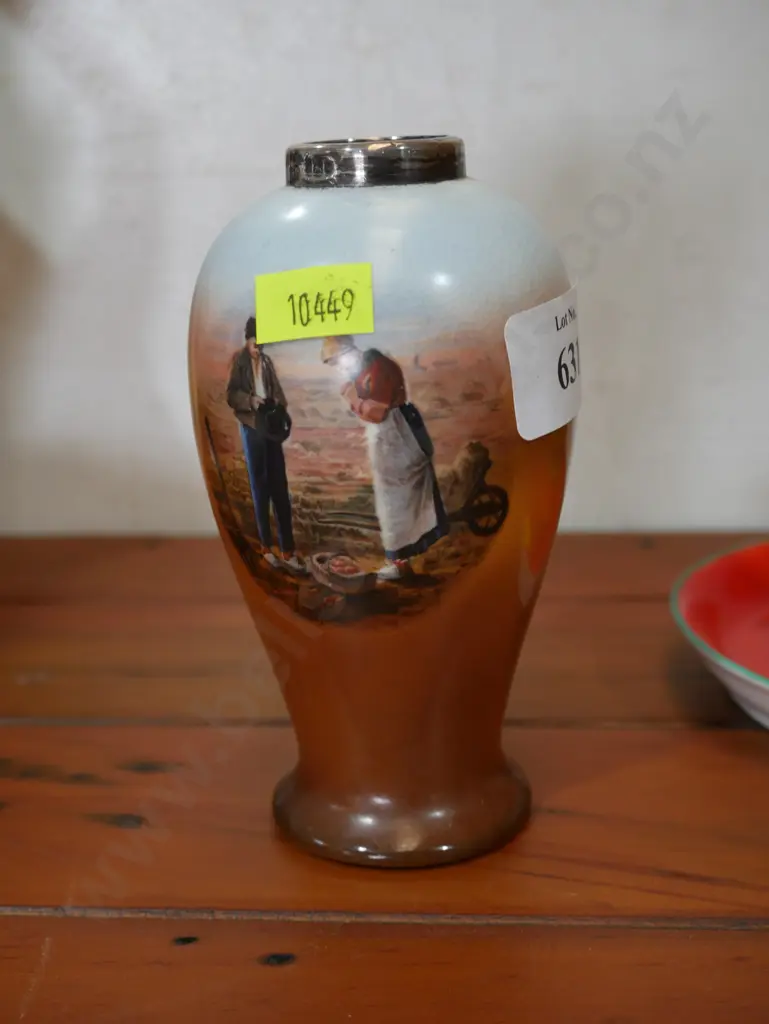 Sterling silver topped vase Image 1++