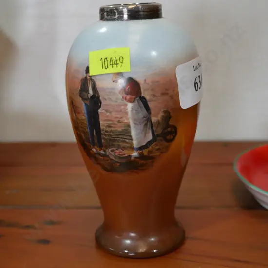 Sterling silver topped vase