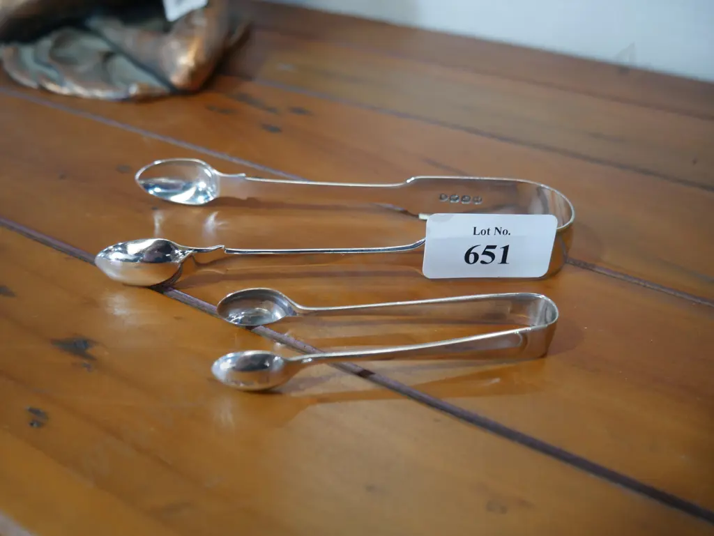 2 Sterling silver sugar tongs Image 1++