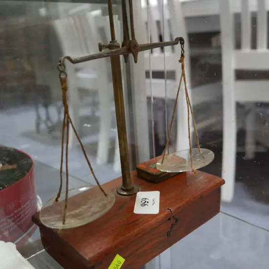 Vintage gold scales and some weights