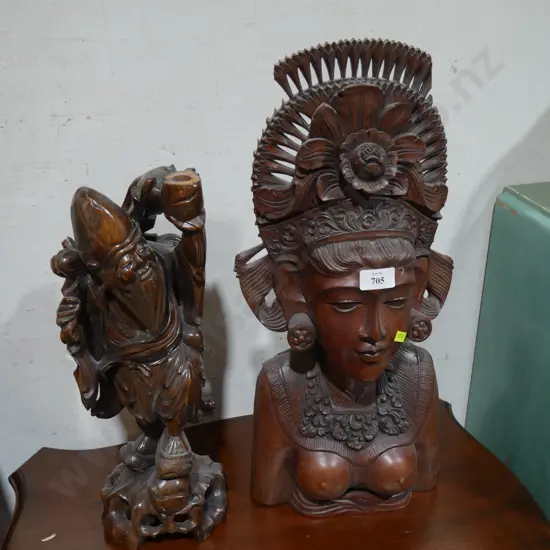 2 oriental figure ornaments
