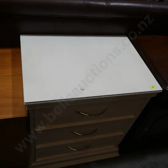 White bedside drawer