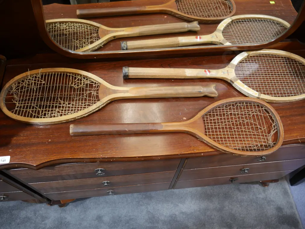 Three wooden rackets Image 1++