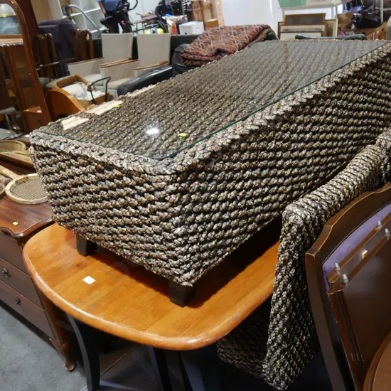 Dining table, four chairs, and coffee table