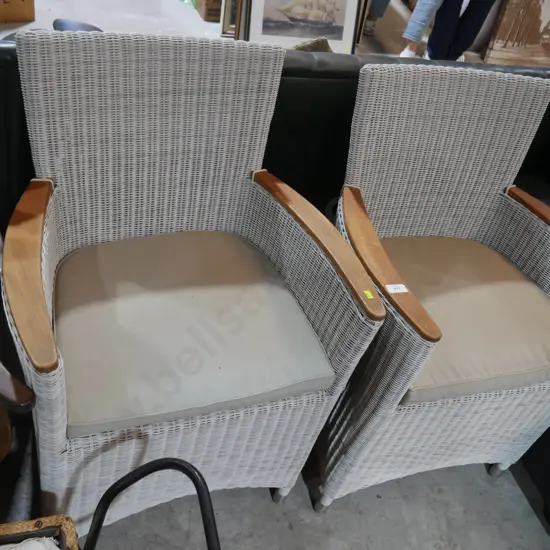 Pair of outdoor dining armchairs