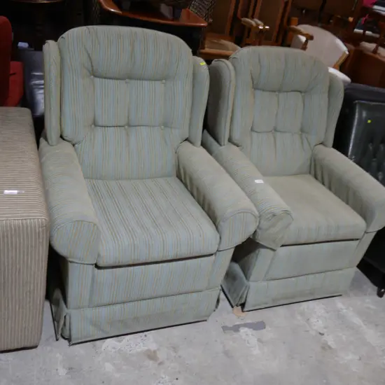 Pair of wingback armchairs