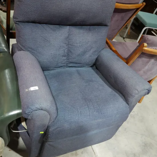 Blue electric armchair