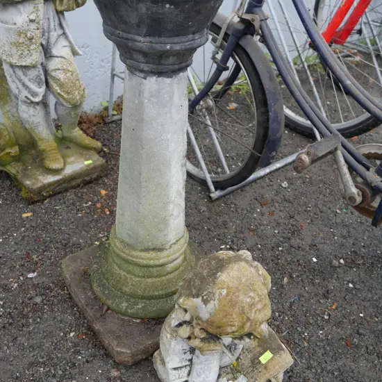 Garden statue and concrete stand