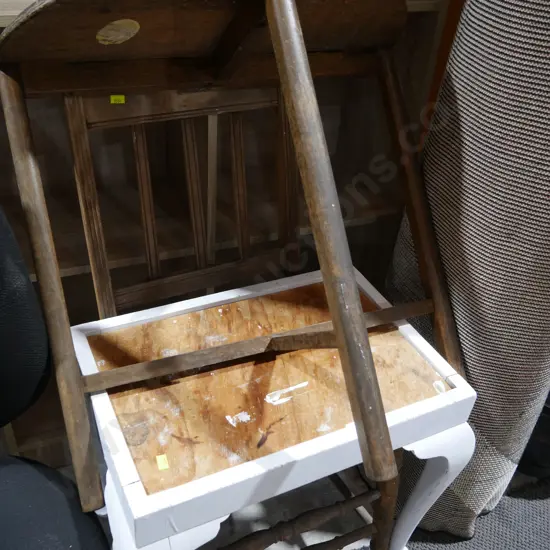 Half round table, chair, stool