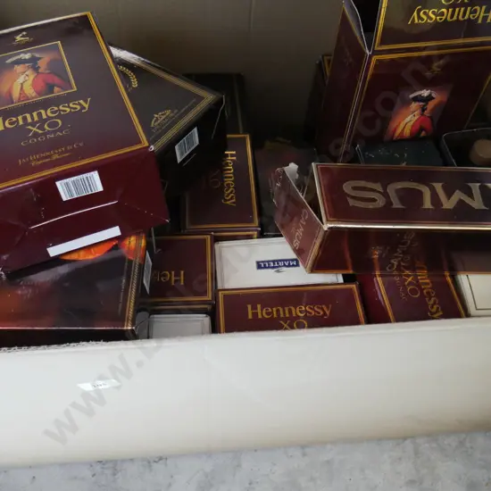 Boxed whisky bottles