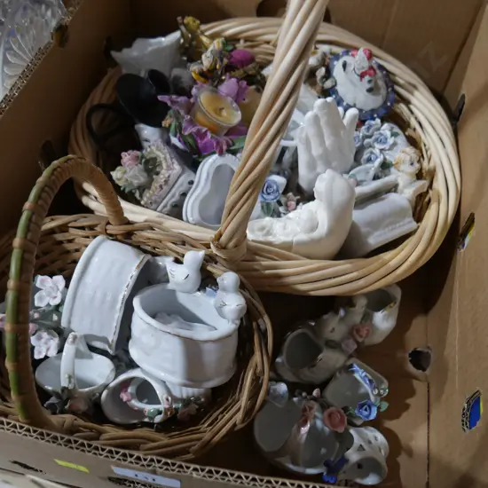 Cane baskets, ornaments