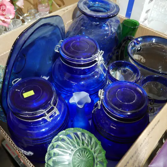 Blue glass etc