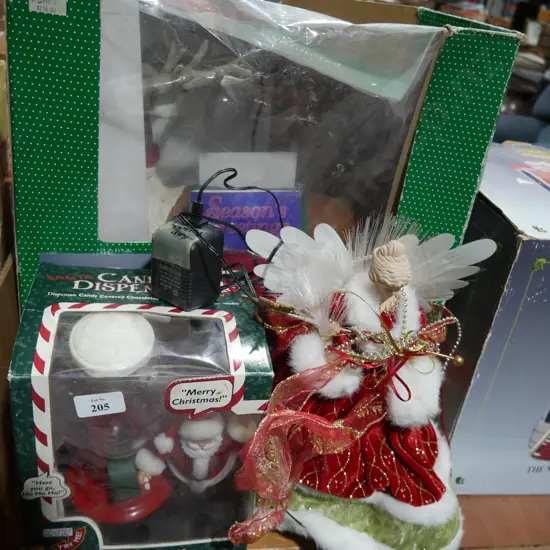 Boxed reindeer, Santa etc