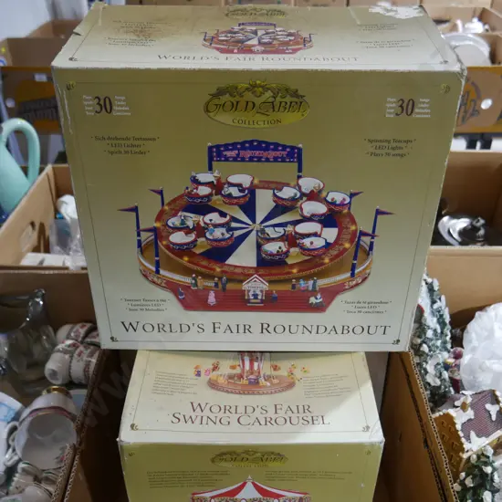 3 boxed fairground ornaments