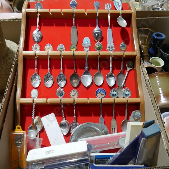 Souvenir teaspoons and boards