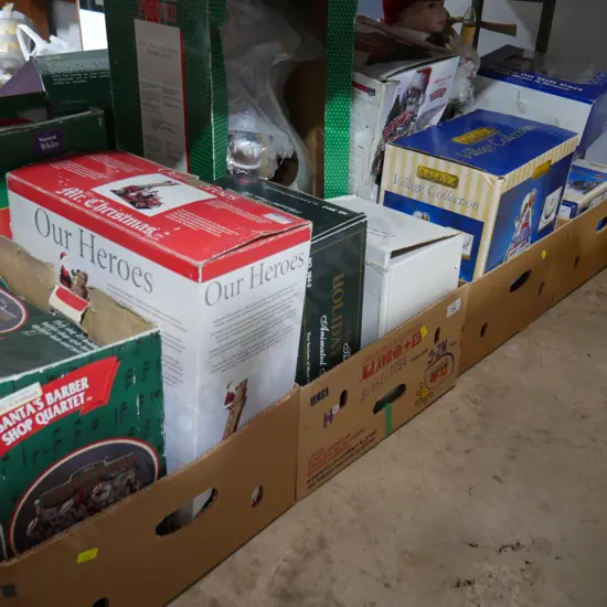 4 boxes boxed Xmas decorations