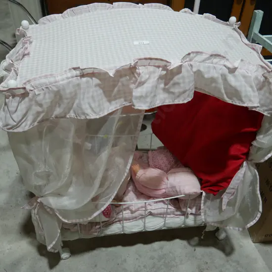 Dolls, doll pram, doll cot