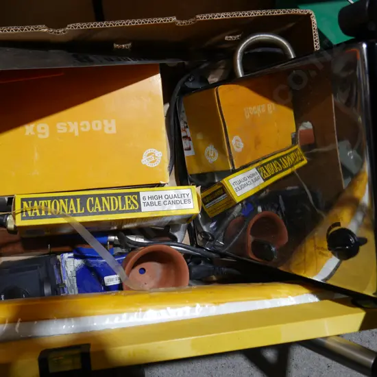 Sandwich press, level, saws etc