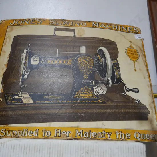 Jones sewing machine sign