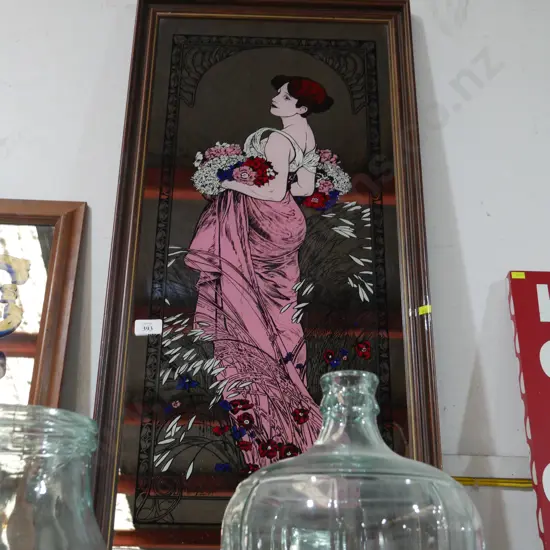 Pink dress lady mirror