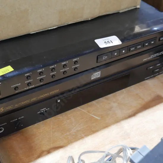 Sony CD player, Panasonic speakers.