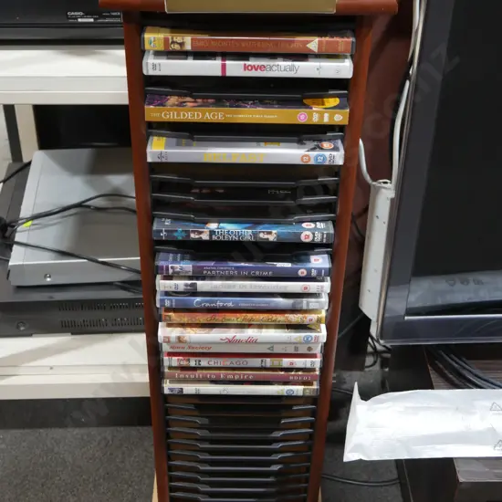 DVD stand and DVDs