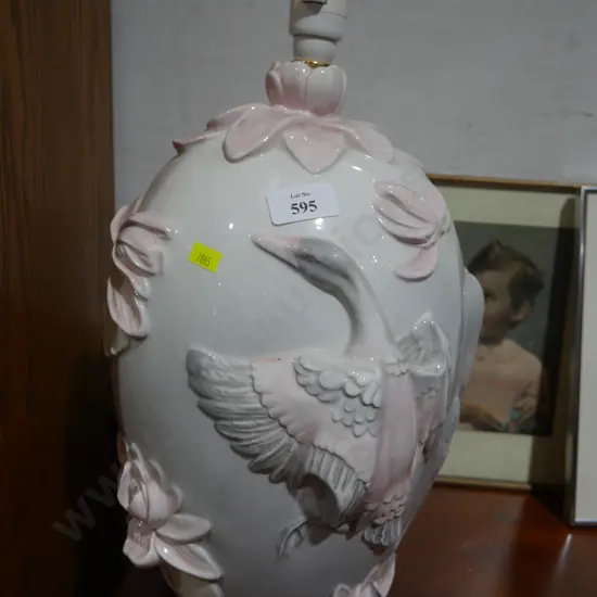 Large pottery table lamp